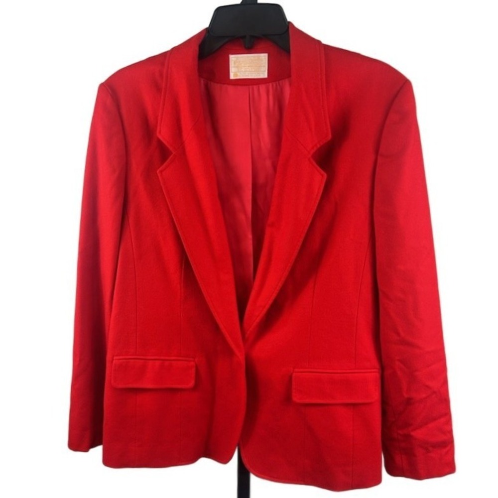 Pendleton Blazer Women's Wool Red Vintage Made in USA Office Coat Jacket Size 10